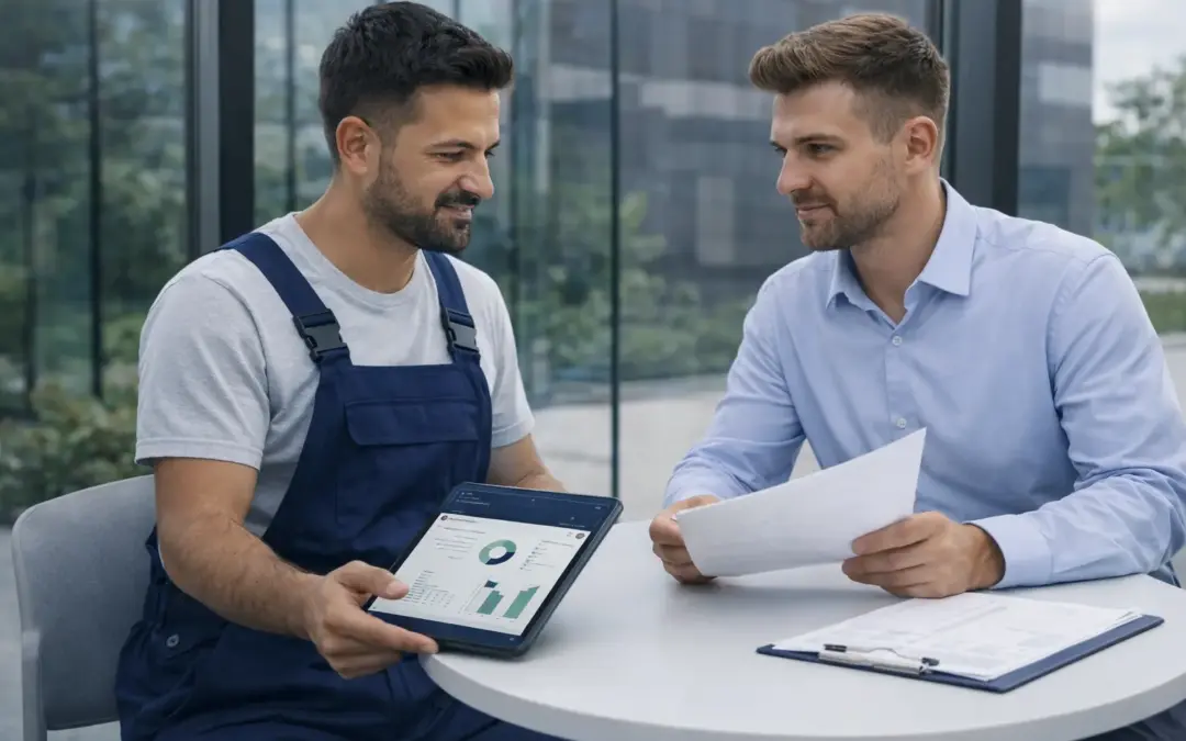 Berufliches Gespräch in einem modernen Büro